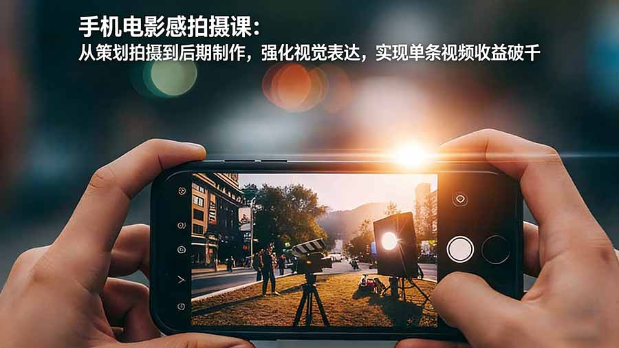 手机电影感拍摄课：从策划拍摄到后期制作，强化视觉表达，实现单条视频收益破千-金易项目网