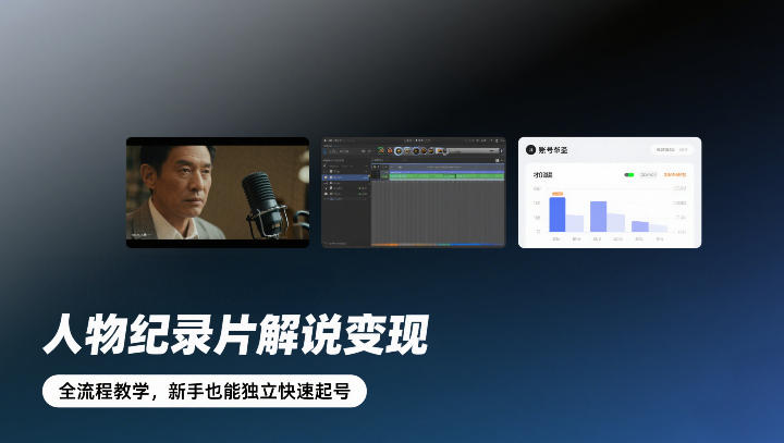 人物纪录片解说变现，全流程教学，新手也能独立快速起号-金易项目网