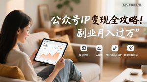 公众号IP变现全攻略，学习定位、AI写作、钩子设计与转化，构建获客闭环，副业月入过万-金易项目网
