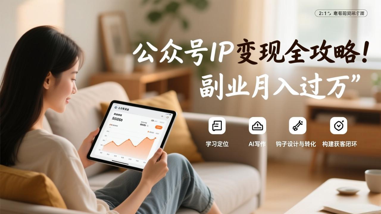 公众号IP变现全攻略，学习定位、AI写作、钩子设计与转化，构建获客闭环，副业月入过万-金易项目网