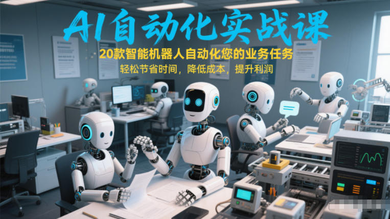 AI自动化实战课：20款智能机器人自动化您的业务任务，轻松节省时间，降低成本，提升利润-金易项目网