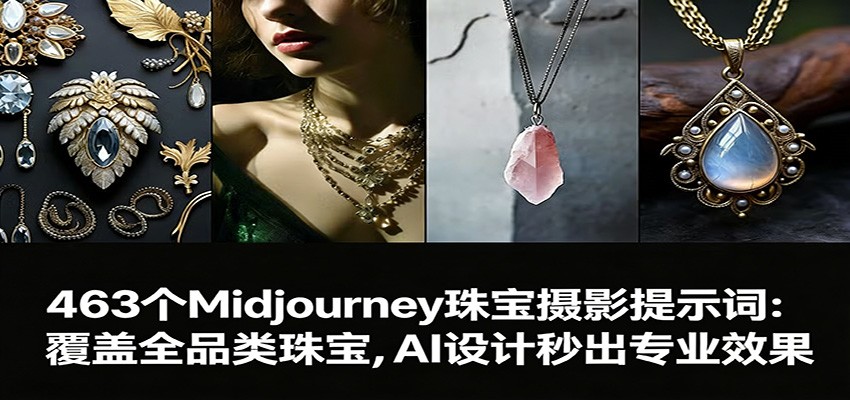 图片[1]-463个Midjourney珠宝摄影提示词：覆盖全品类珠宝，AI设计秒出专业效果-金易项目网