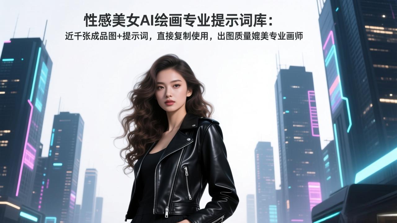 性感美女AI绘画专业提示词库：近千张成品图+提示词，直接复制使用，出图质量媲美专业画师-金易项目网