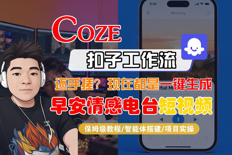 【Coze工作流搭建实操教程】【coze】早安情感电台日签视频还在手动做？用扣子工作流自动生成，省时90%-金易项目网