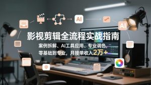 影视剪辑全流程实战指南，案例拆解、AI工具应用、专业调色，零基础到专业，月接单收入2万+-金易项目网