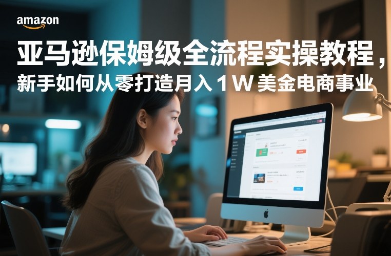 亚马逊保姆级全流程实操教程，新手如何从零打造月入1W美金电商事业-金易项目网