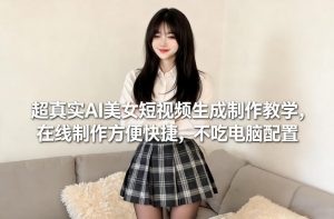 超真实AI美女短视频生成制作教学，在线制作方便快捷，不吃电脑配置，快速起号涨粉-金易项目网