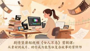 剧情竖屏短视频《女人不易》剪辑课：从素材到成片、助你成为能驾驭复杂故事的剪辑师-金易项目网