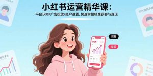 小红书运营精华课-更新：平台认知/广告投放/账户设置,快速掌握精准获客与变现-金易项目网