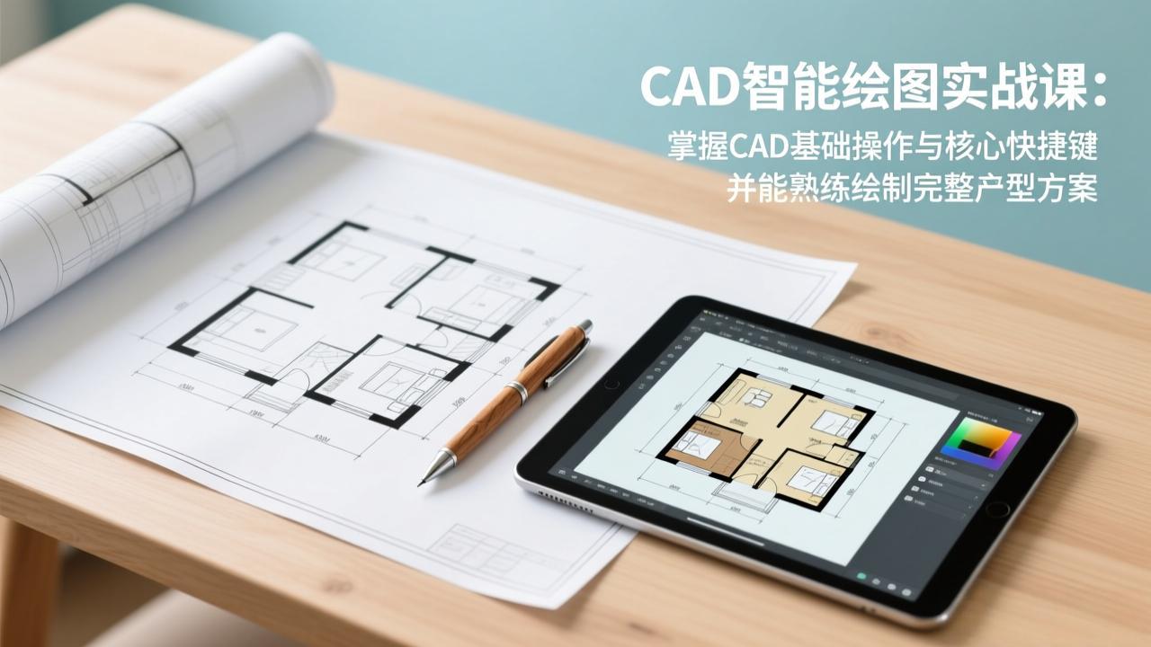 CAD智能绘图实战课：掌握CAD基础操作与核心快捷键，并能熟练绘制完整户型方案-金易项目网