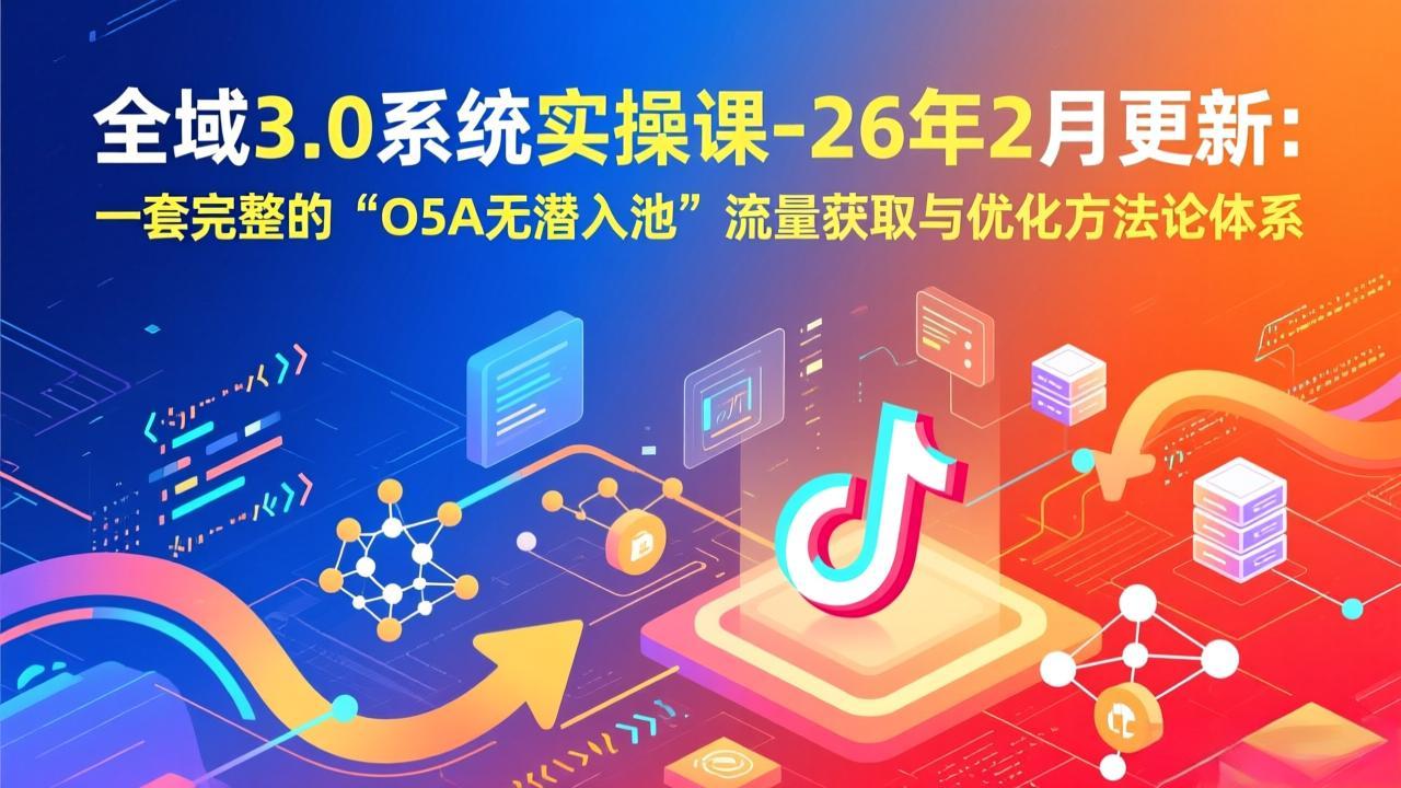 全域3.0系统实操课-26年2月更新：一套完整的“O5A无潜入池”流量获取与优化方法论体系-金易项目网