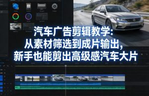 汽车广告剪辑教学：从素材筛选到成片输出，新手也能剪出高级感汽车大片-金易项目网
