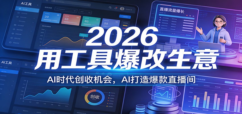 图片[1]-2026用工具爆改生意，AI时代创收机会，AI打造爆款直播间-金易项目网
