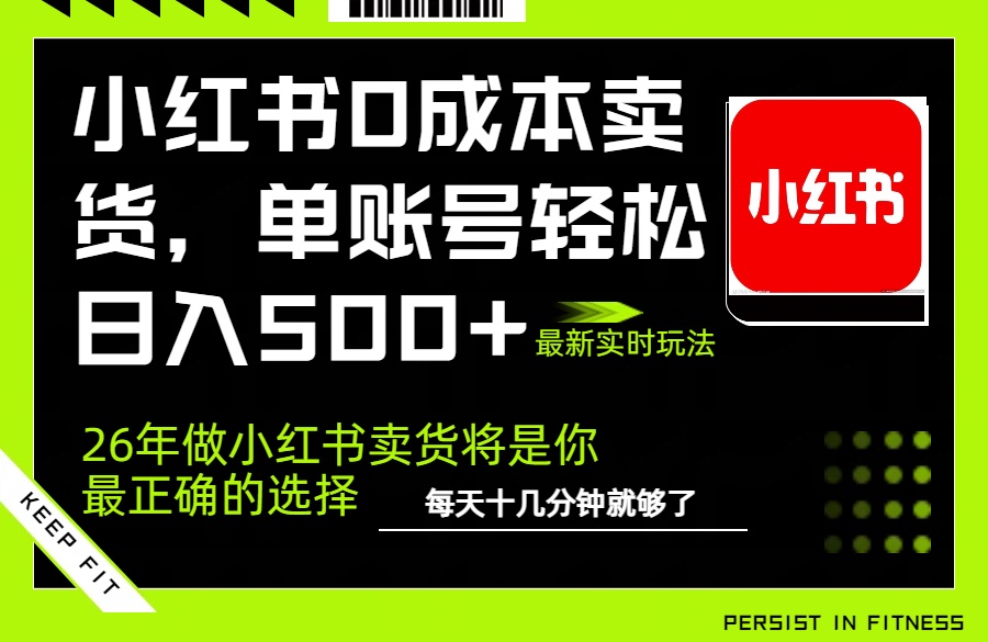 小红书0成本AI卖货，单账号轻松日入500+，完全托管AI，可矩阵放大-金易项目网