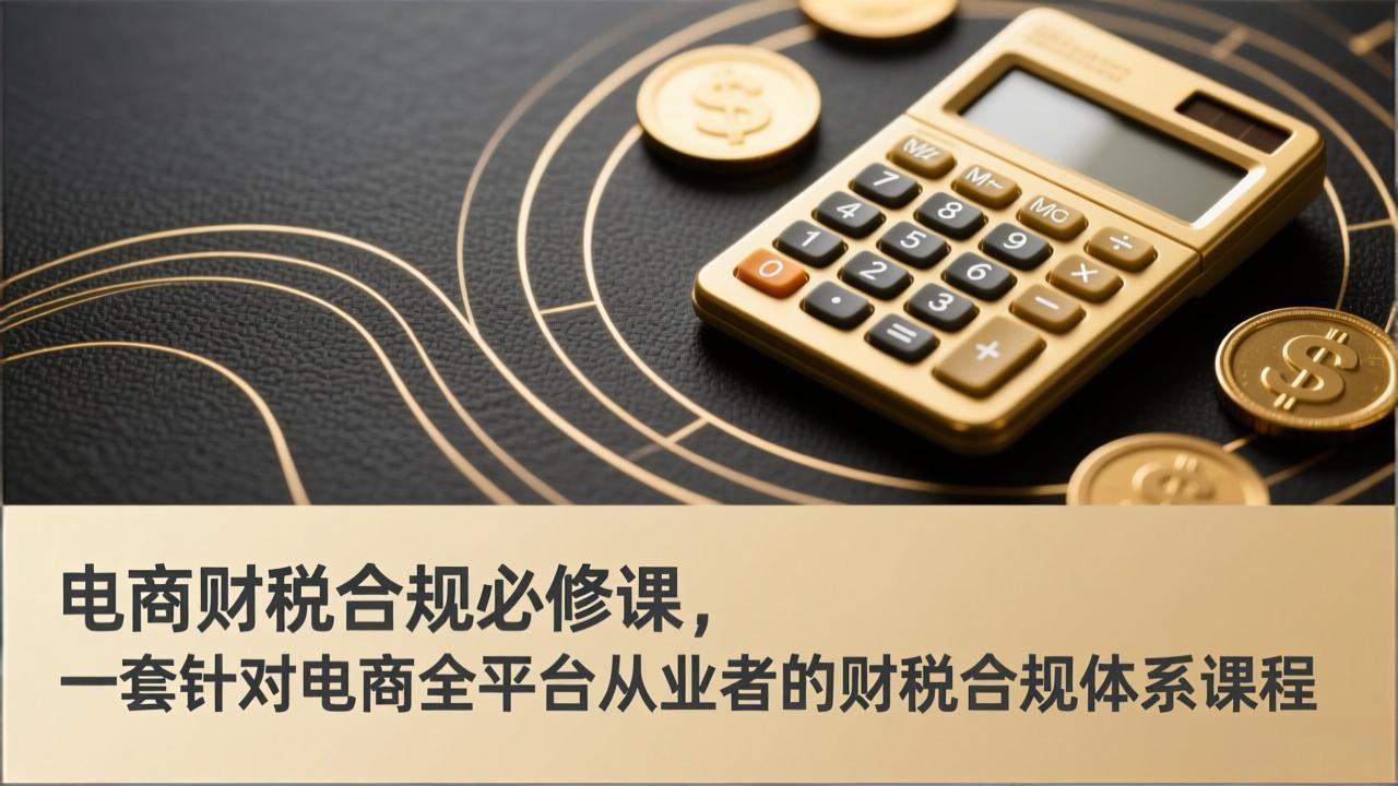 电商财税合规必修课，是一套针对电商全平台从业者的财税合规体系课程-金易项目网