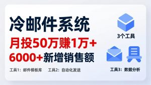 月投 50 刀赚 1 万 +！冷邮件系统：6000 + 新增销售额，靠 3 个工具轻松搞-金易项目网