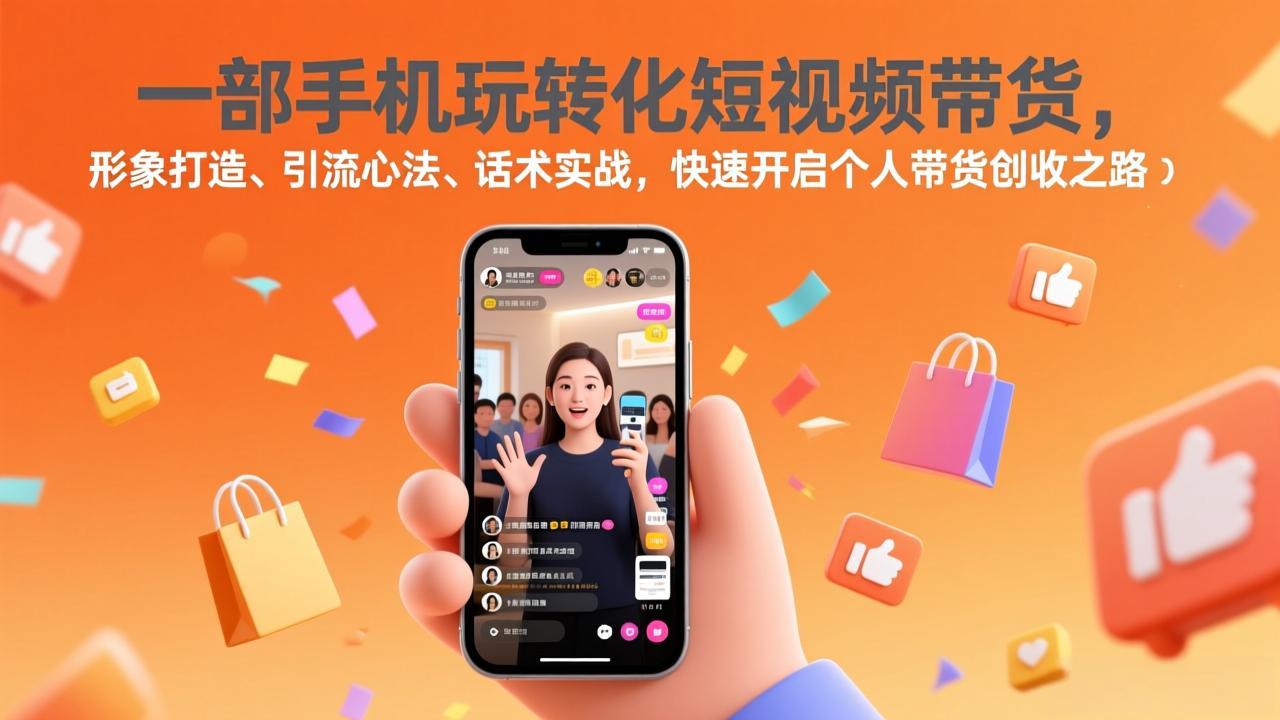 一部手机玩转化短视频带货，形象打造、引流心法、话术实战，快速开启个人带货创收之路-金易项目网