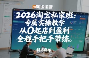 2026淘宝私家班：专属实操教学，从0起店到盈利，全程手把手带练(更新)-金易项目网