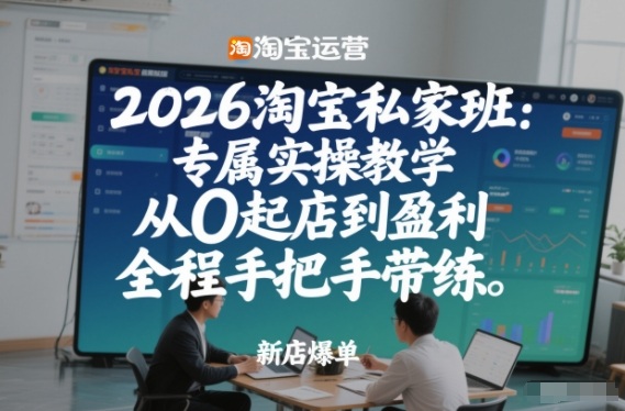 2026淘宝私家班：专属实操教学，从0起店到盈利，全程手把手带练(更新)-金易项目网