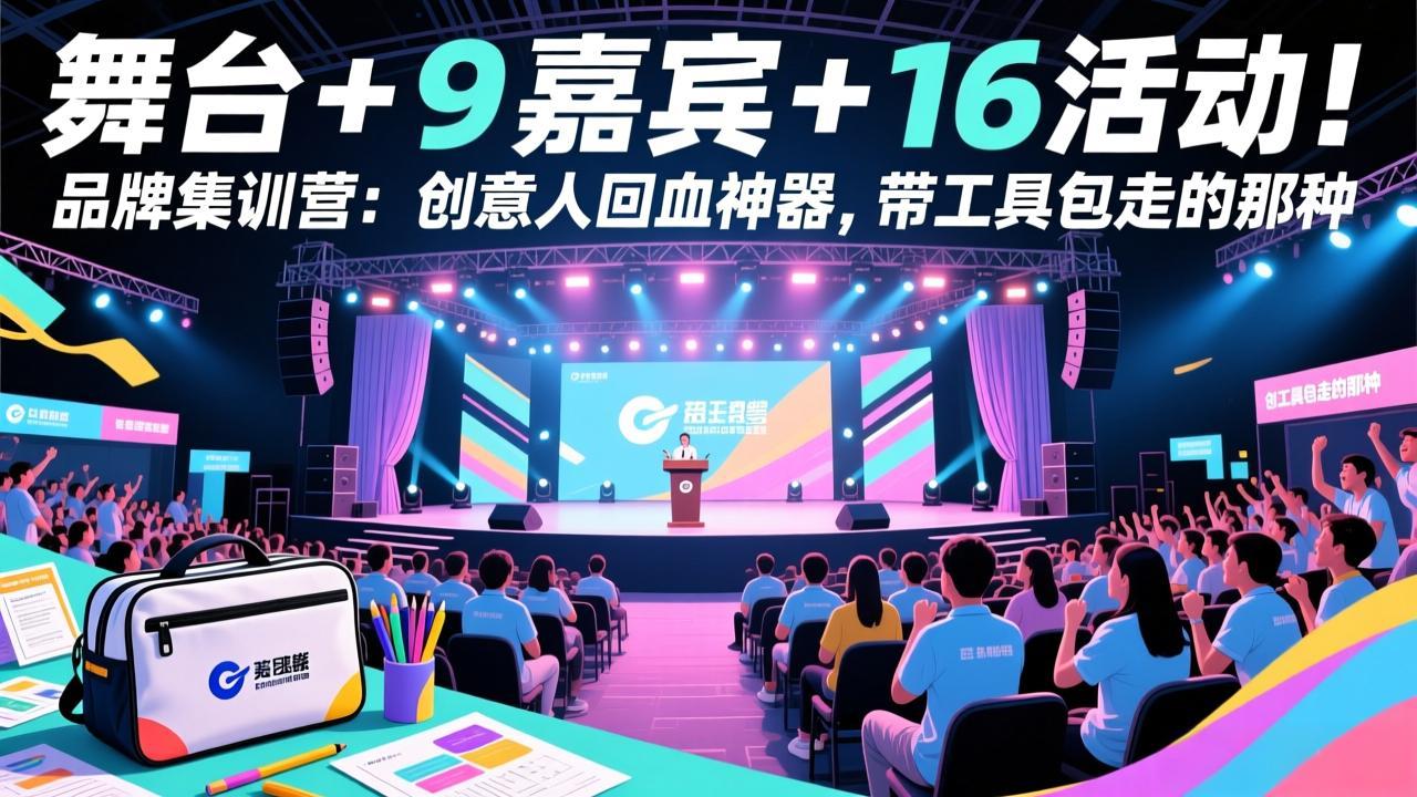 舞台 + 9 嘉宾 + 16 活动！品牌集训营：创意人回血神器，带工具包走的那种-金易项目网