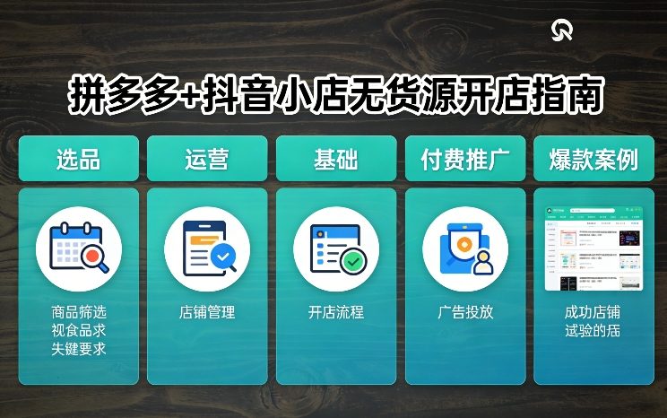 拼多多+抖音小店无货源开店，包括：选品、运营、基础、付费推广、爆款案例等(更新26年2月)-金易项目网