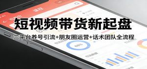 短视频带货新起盘：三平台养号引流+朋友圈运营+话术团队全流程-金易项目网