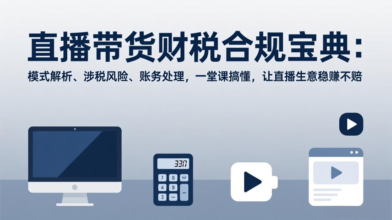 直播带货财税合规宝典：模式解析、涉税风险、账务处理，一堂课搞懂，让直播生意稳赚不赔-金易项目网
