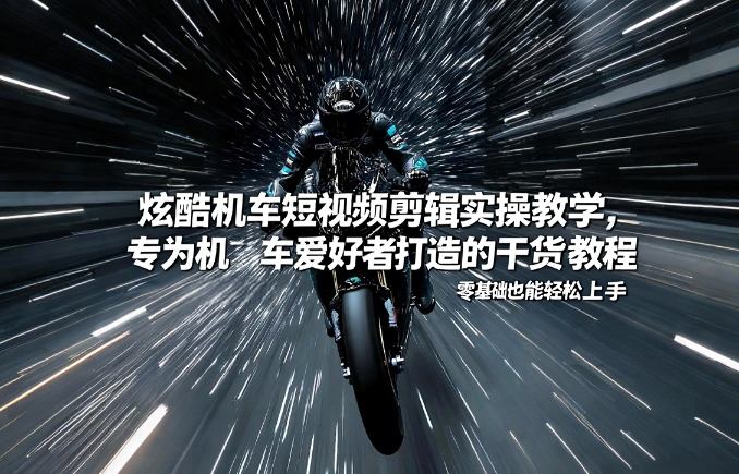 炫酷机车短视频剪辑实操教学，专为机车爱好者打造的干货教程，零基础也能轻松上手-金易项目网