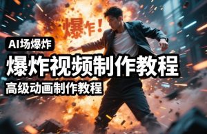 AI场景爆炸视频制作教程，利用人物实拍视频制作出高级的动画特效-金易项目网