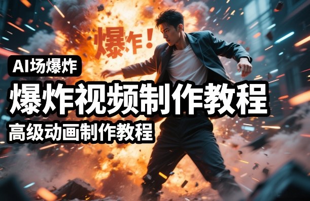 AI场景爆炸视频制作教程，利用人物实拍视频制作出高级的动画特效-金易项目网