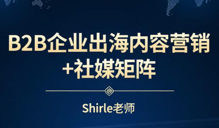 shirle老师·B2B企业出海内容营销+社媒矩阵-金易项目网