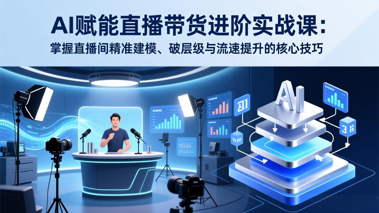 AI赋能直播带货进阶实战课：掌握直播间精准建模、破层级与流速提升的核心技巧-金易项目网