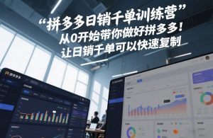拼多多日销千单训练营，从0开始带你做好拼多多，让日销千单可以快速复制(更新26年2月)-金易项目网