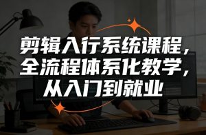 剪辑入行系统课程，全流程体系化教学，从入门到就业-金易项目网