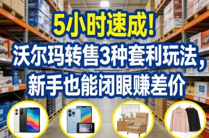 5小时速成！沃尔玛转售3种套利玩法，新手也能闭眼賺差价-金易项目网