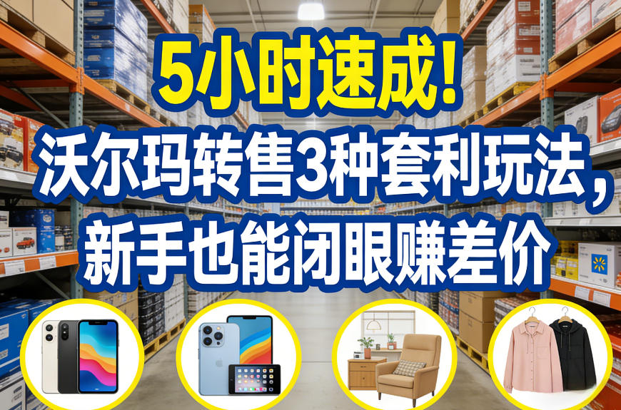 5小时速成！沃尔玛转售3种套利玩法，新手也能闭眼賺差价-金易项目网