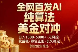 全网首发项目！AI美金算法对冲，日入2000-6000+，稳定长效0风险，彻底告别996，创业、副业逆...-金易项目网