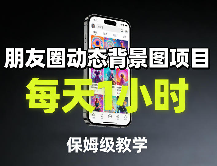 朋友圈动态背景图项目，每天1小时，保姆级教学-金易项目网