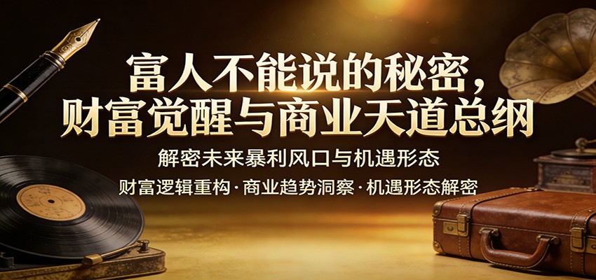 富人不能说的秘密，财富觉醒与商业天道总纲，解密未来暴利风口与机遇形态-金易项目网