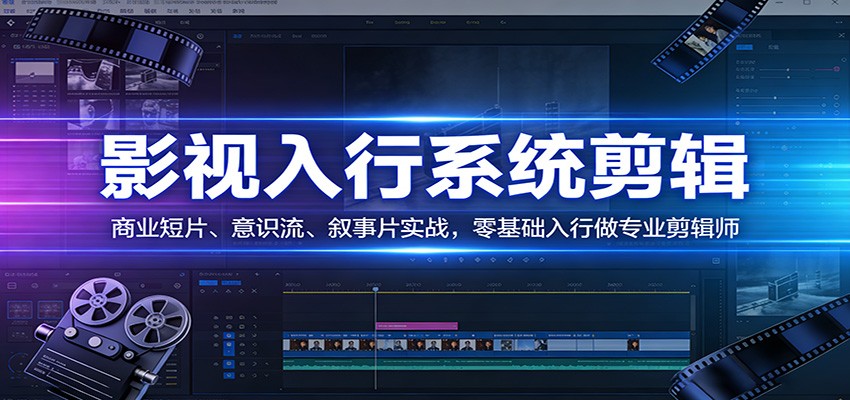 影视系统剪辑，商业短片、意识流、叙事片实战，零基础入行做专业剪辑师-金易项目网