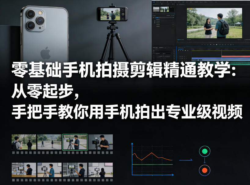 零基础手机拍摄剪辑精通教学：从零起步，手把手教你用手机拍出专业级视频-金易项目网