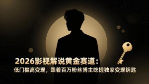 2026影视解说黄金赛道：低门槛高变现，跟着百万粉丝博主吃透独家变现钥匙-金易项目网