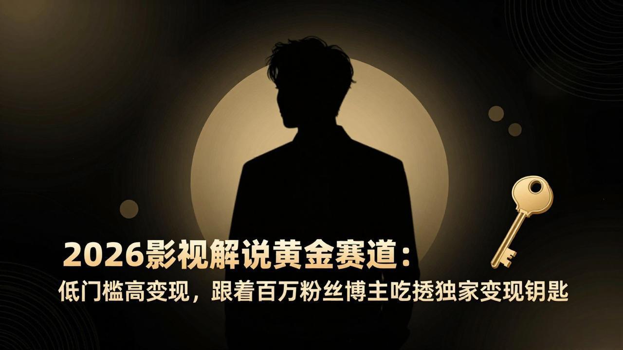 2026影视解说黄金赛道：低门槛高变现，跟着百万粉丝博主吃透独家变现钥匙-金易项目网