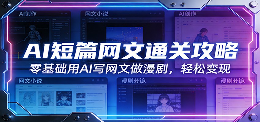 图片[1]-AI短篇网文通关攻略：零基础用AI写网文做漫剧，轻松变现-金易项目网
