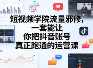 短视频学院流量邪修，一套能让你把抖音账号真正跑通的运营课-金易项目网