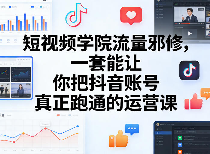 短视频学院流量邪修，一套能让你把抖音账号真正跑通的运营课-金易项目网