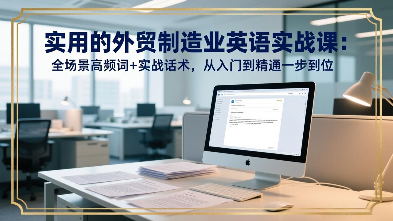 实用的外贸制造业英语实战课：全场景高频词+实战话术，从入门到精通一步到位-金易项目网