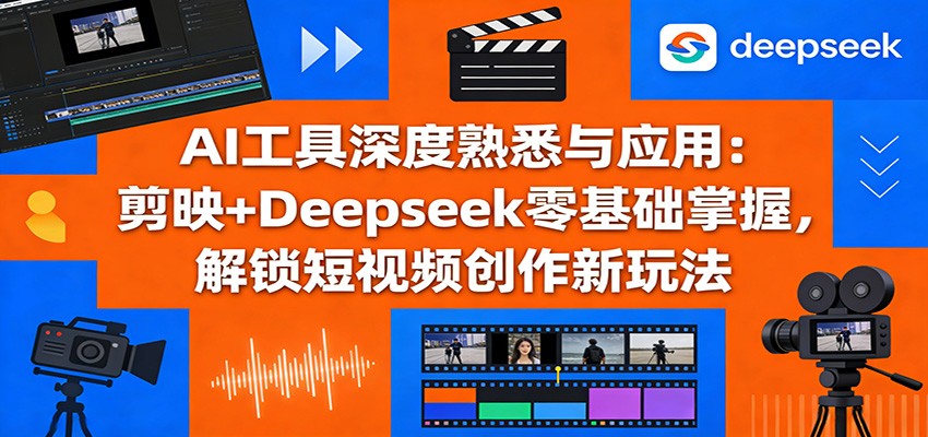 图片[1]-AI工具深度熟悉与应用：剪映+Deepseek零基础掌握，解锁短视频创作新玩法-金易项目网