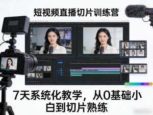 短视频直播切片训练营，7天系统化教学，从0基础小白到切片熟练-金易项目网
