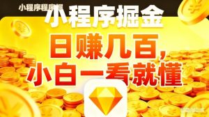 微信小程序掘金项目，不用复杂操作，5分钟就能学会上手操作，日入几张【揭秘】-金易项目网